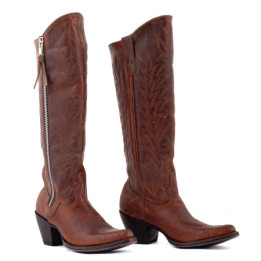 Bottes Santiags en cuir marron - Razz 15 Saddle Cognac - Santiags femme