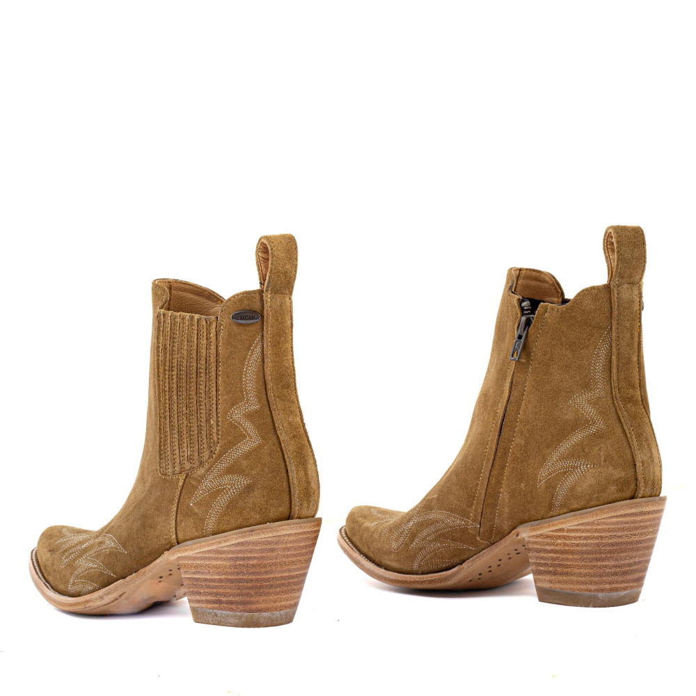 Santiags basses en cuir suede - Fury Dijon - Santiags femme