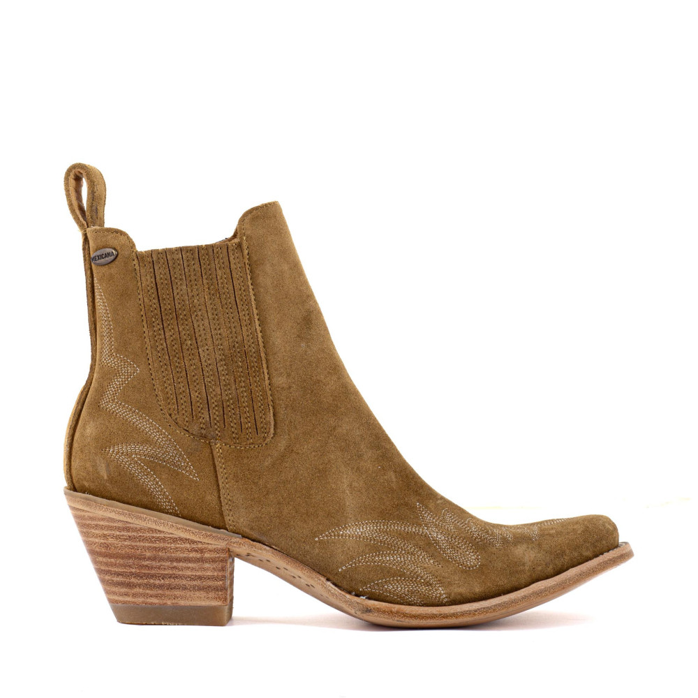 Santiags basses en cuir suede - Fury Dijon - Santiags femme