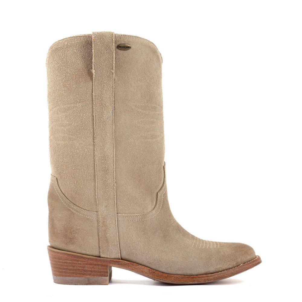 Bottes camarguaise en cuir  - Yopal suede arena - Santiags femme