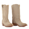 Bottines Vintage Zocal Artigiana 1982 - Cuir Naturel Beige, Taille 36, Talons Hauts, Italie
