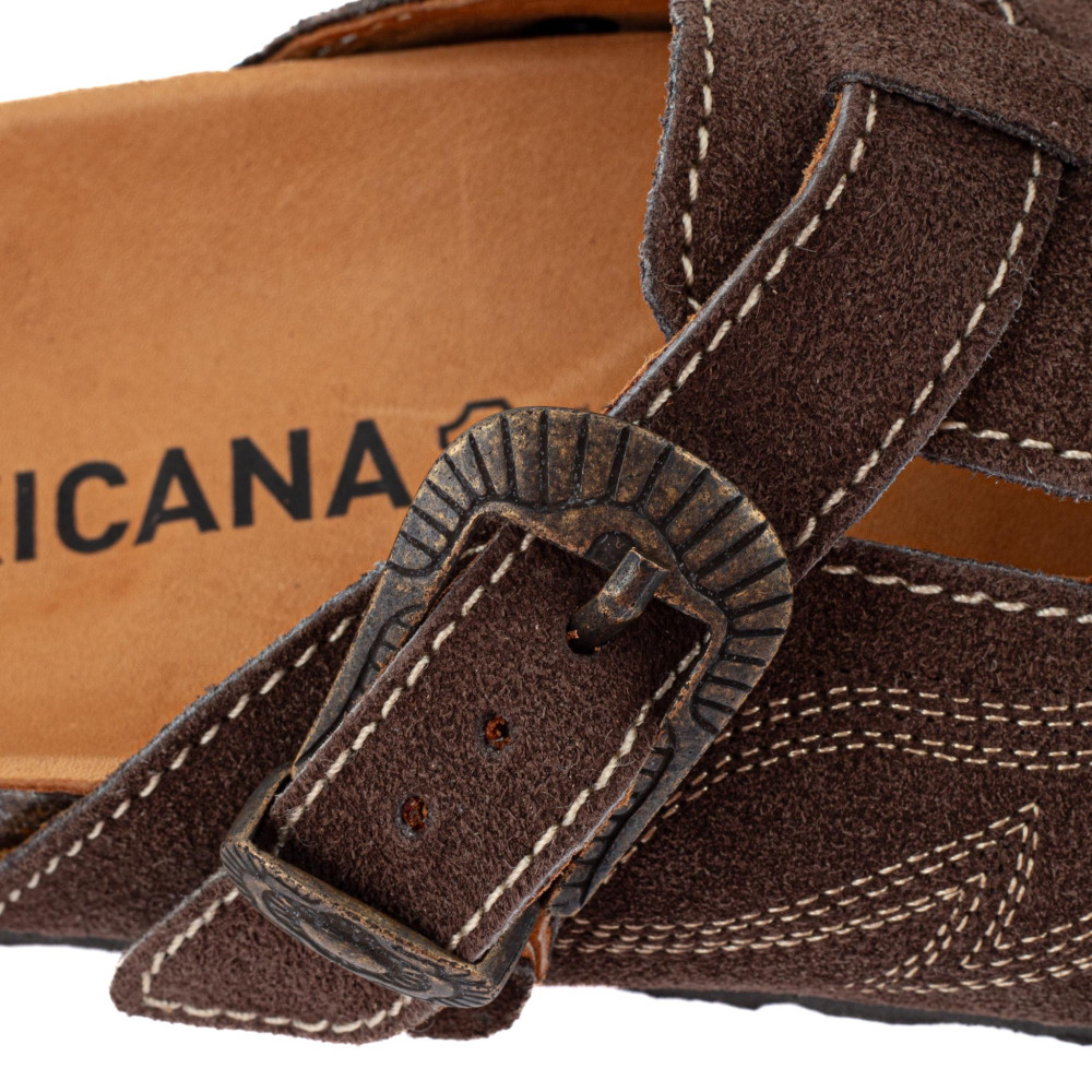 Sabots western - Bahia suede tabac al tono - sabots femme