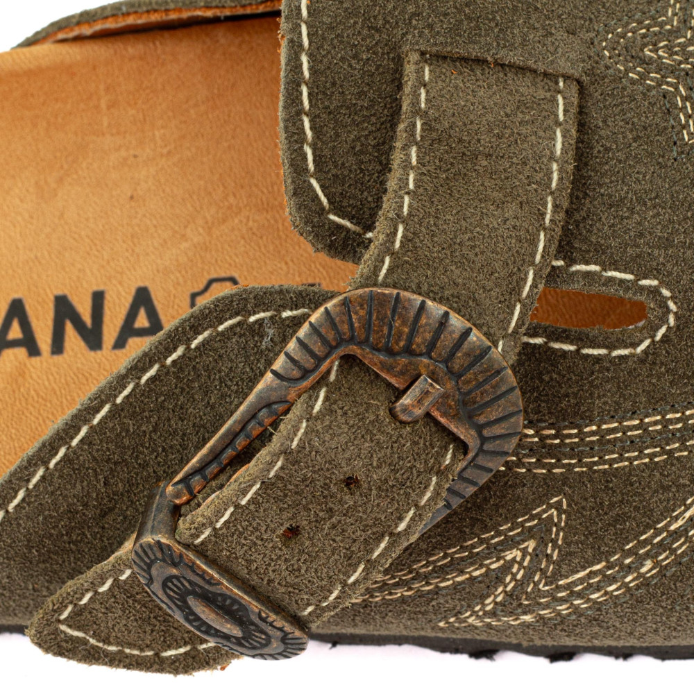 Sabots western - Bahia suede kaki - sabots femme