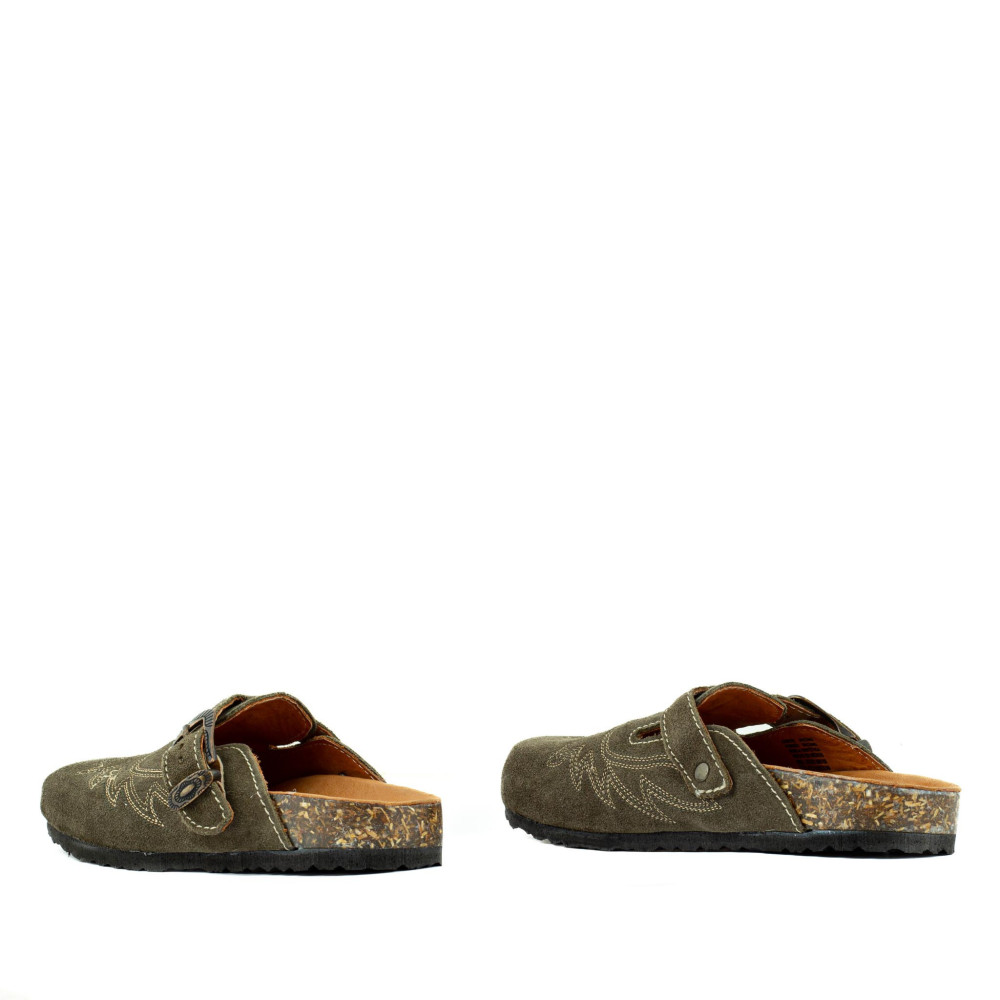 Sabots western - Bahia suede kaki - sabots femme