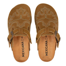 Sabots western - Bahia suede camel - Sabots femme