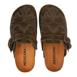 Sabots western - Bahia suede military - Sabots femme