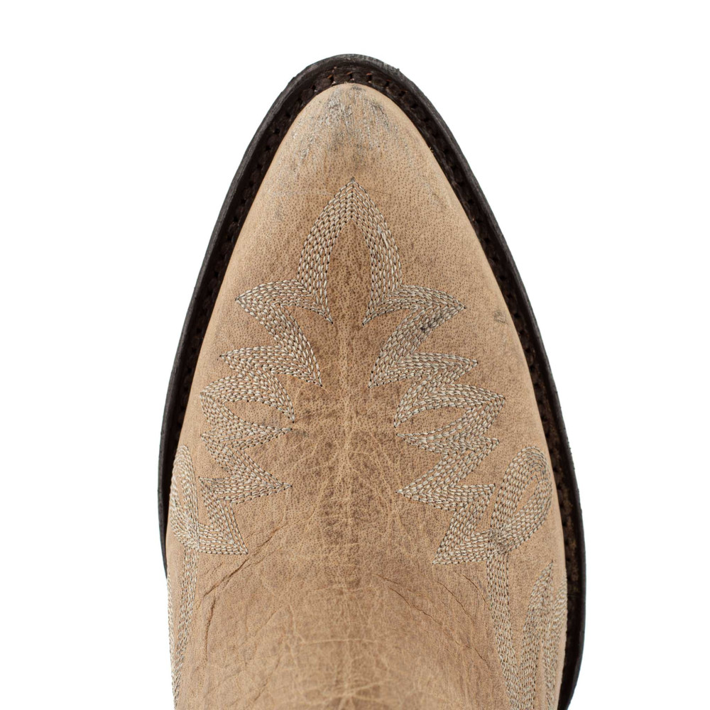 Santiags basses beige avec zip - Fury bone - Santiags femme