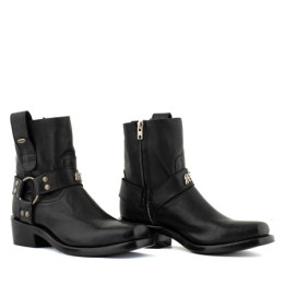 Bottines de moto a bout carré - Kayal 7 Black - Santiags femme