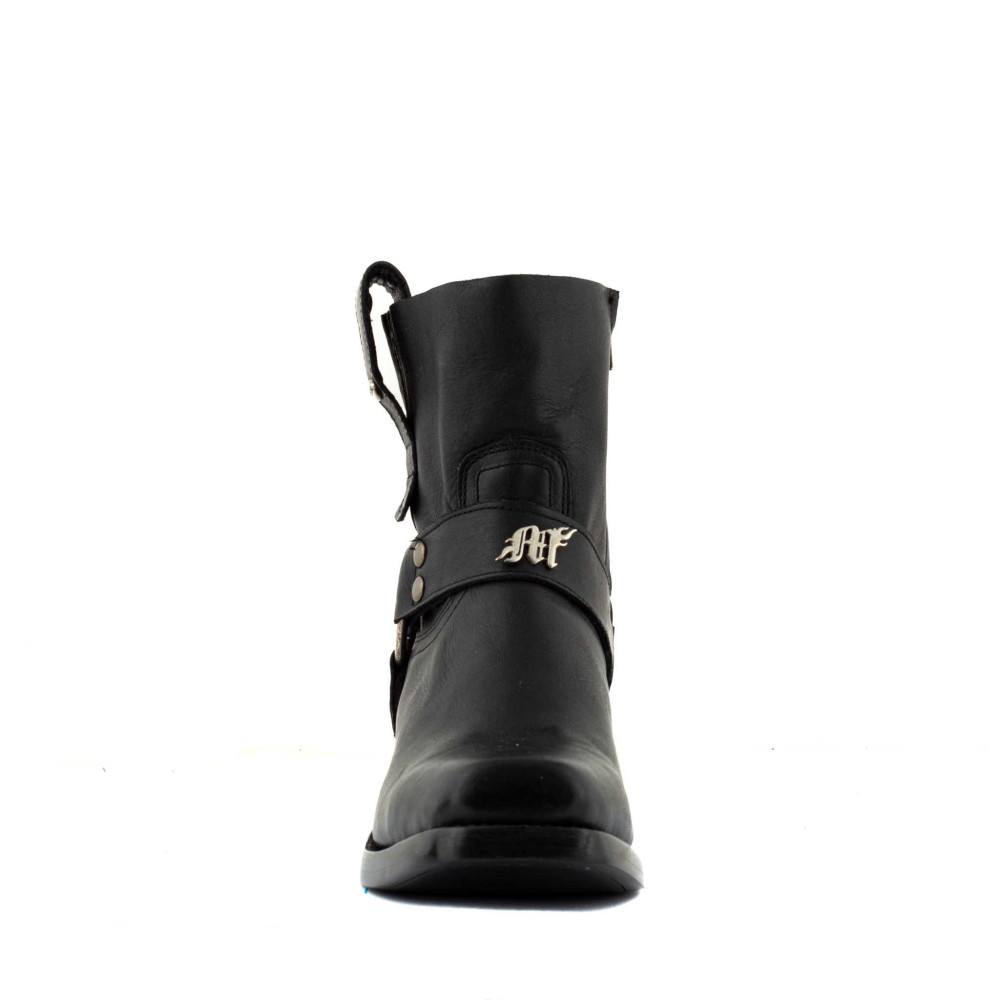 Bottines de moto a bout carré - Kayal 7 Black - Santiags femme