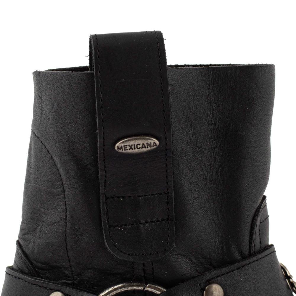 Bottines de moto a bout carré - Kayal 7 Black - Santiags femme