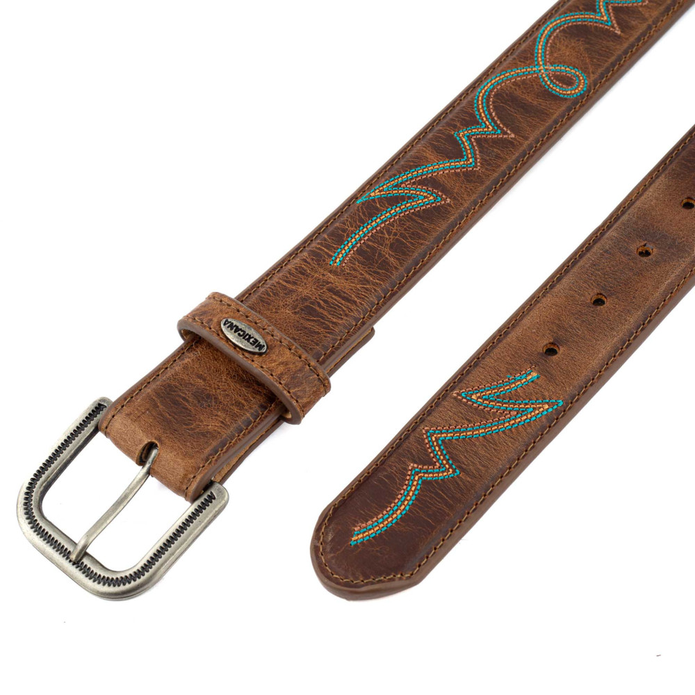 Ceinture en cuir marron avec boucle interchangeable - Fury Rust
