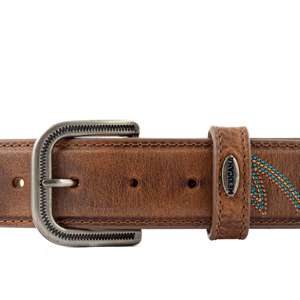 Ceinture en cuir marron avec boucle interchangeable - Fury Rust