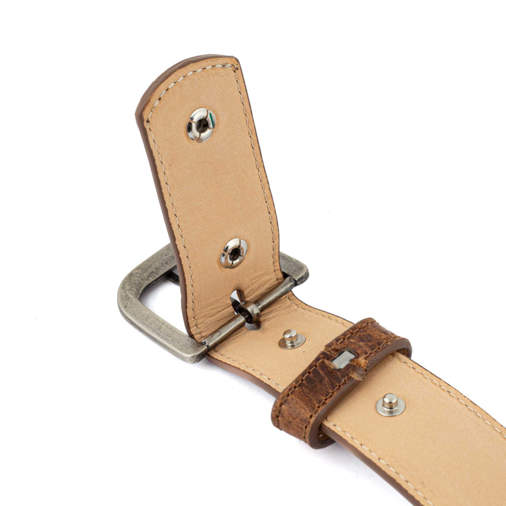 Ceinture en cuir marron avec boucle interchangeable - Fury Rust