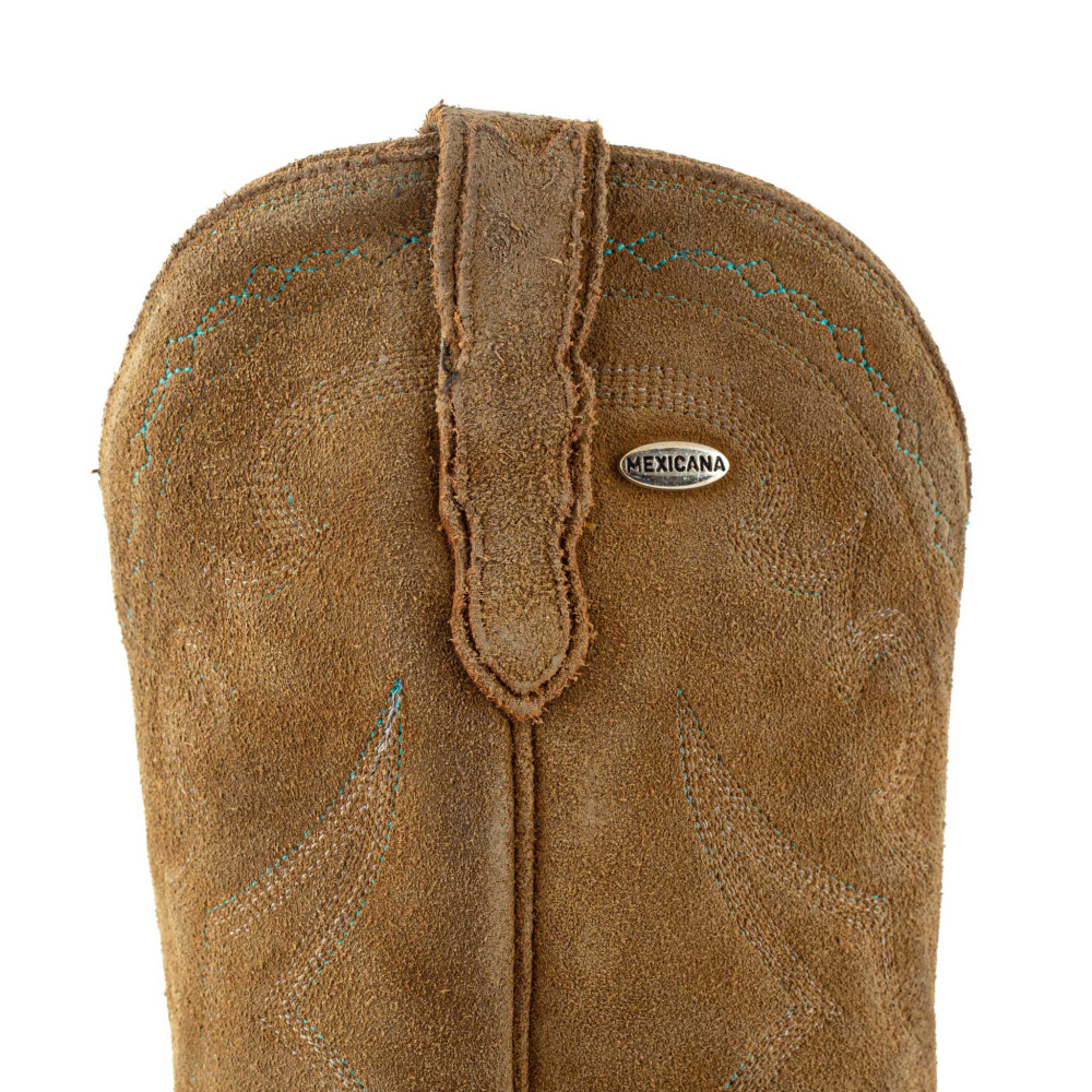 Bottes santiags en cuir suède viellis, surpiqures multicolores - Fantasia Bentley - Santiags femme