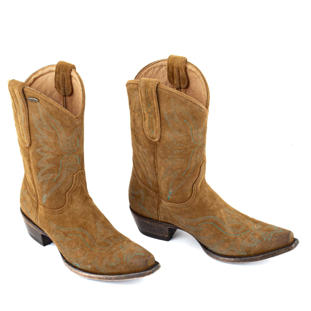 Bottes santiags en cuir, motif aigle - Aguila mex 10 golden brown - Santiags femme