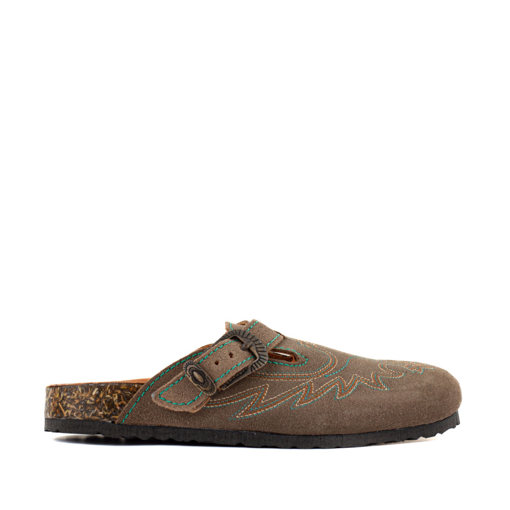 Sabots western - Bahia suede taupe - Sabots femme