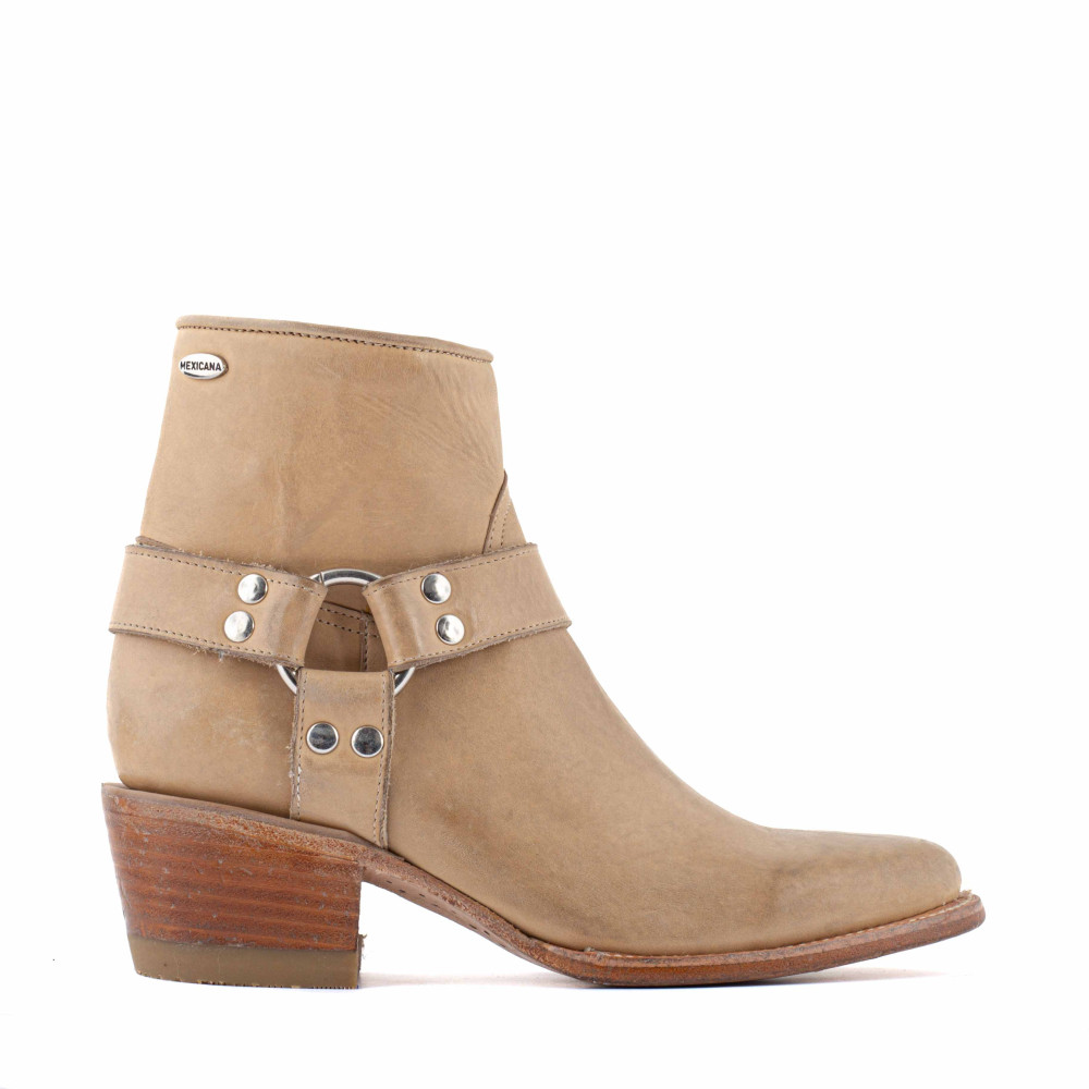 Bottines de moto avec boucles - Santana Camel Ranchero - Santiags femme