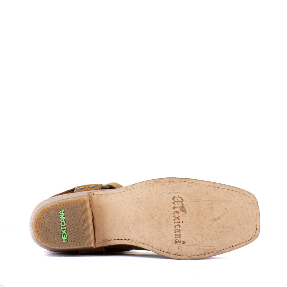 Bottes de moto a bout carré - Candela bentley golden brown - Santiags femme