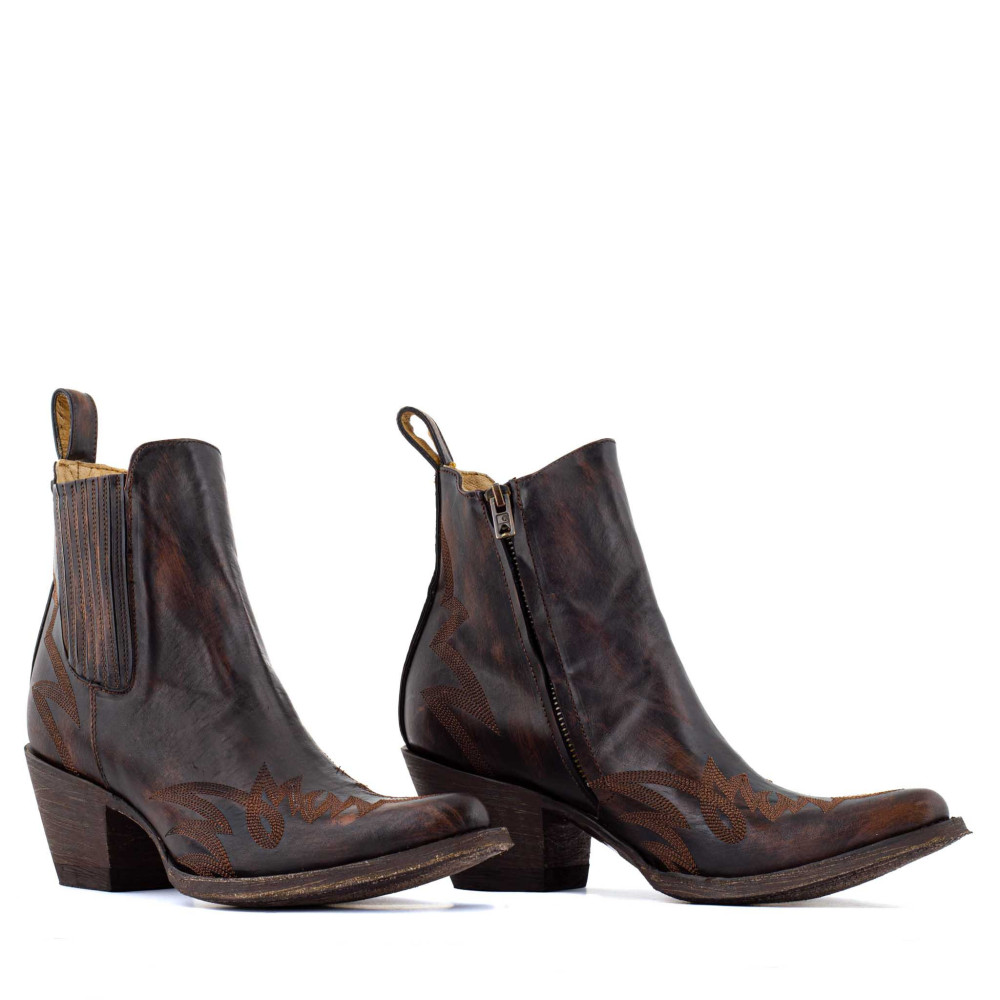 Santiags basses avec zip - Fury 5.5 Antik Brown - Santiags femme
