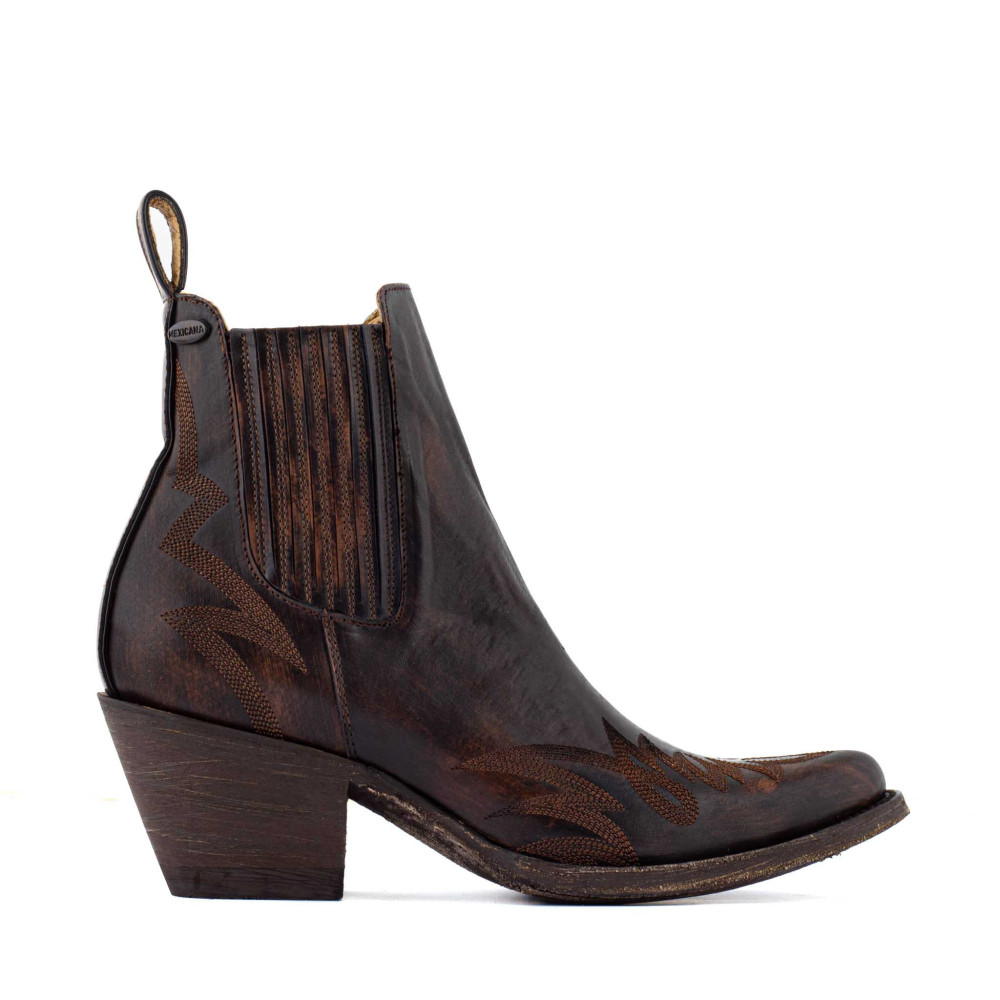 Low-cut cowboy boots with zip - Fury 5.5 Antik Brown - Women's cowboy boots