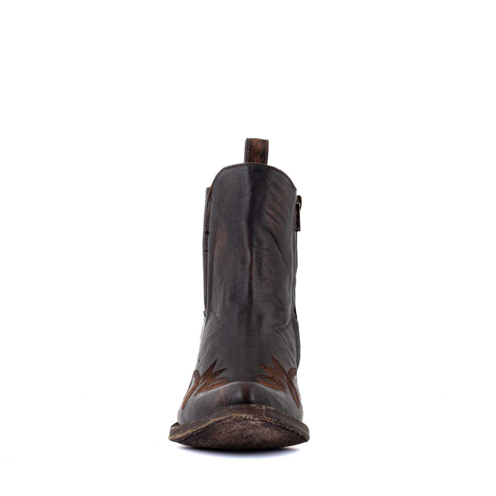 Low-cut cowboy boots with zip - Fury 5.5 Antik Brown - Women's cowboy boots