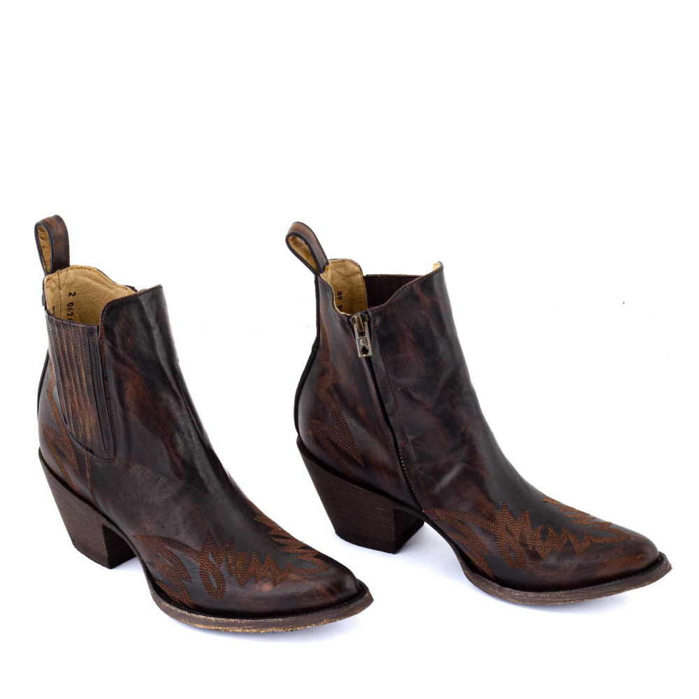 Santiags basses avec zip - Fury 5.5 Antik Brown - Santiags femme