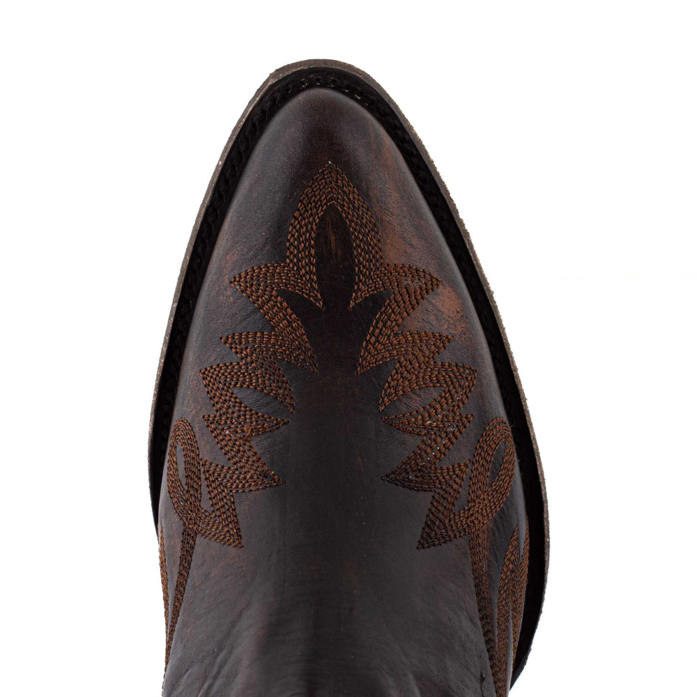 Low-cut cowboy boots with zip - Fury 5.5 Antik Brown - Women's cowboy boots
