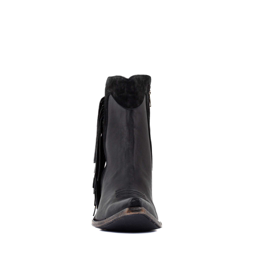 Santiag a franges bi matière -Amazonne black - Santiags femme