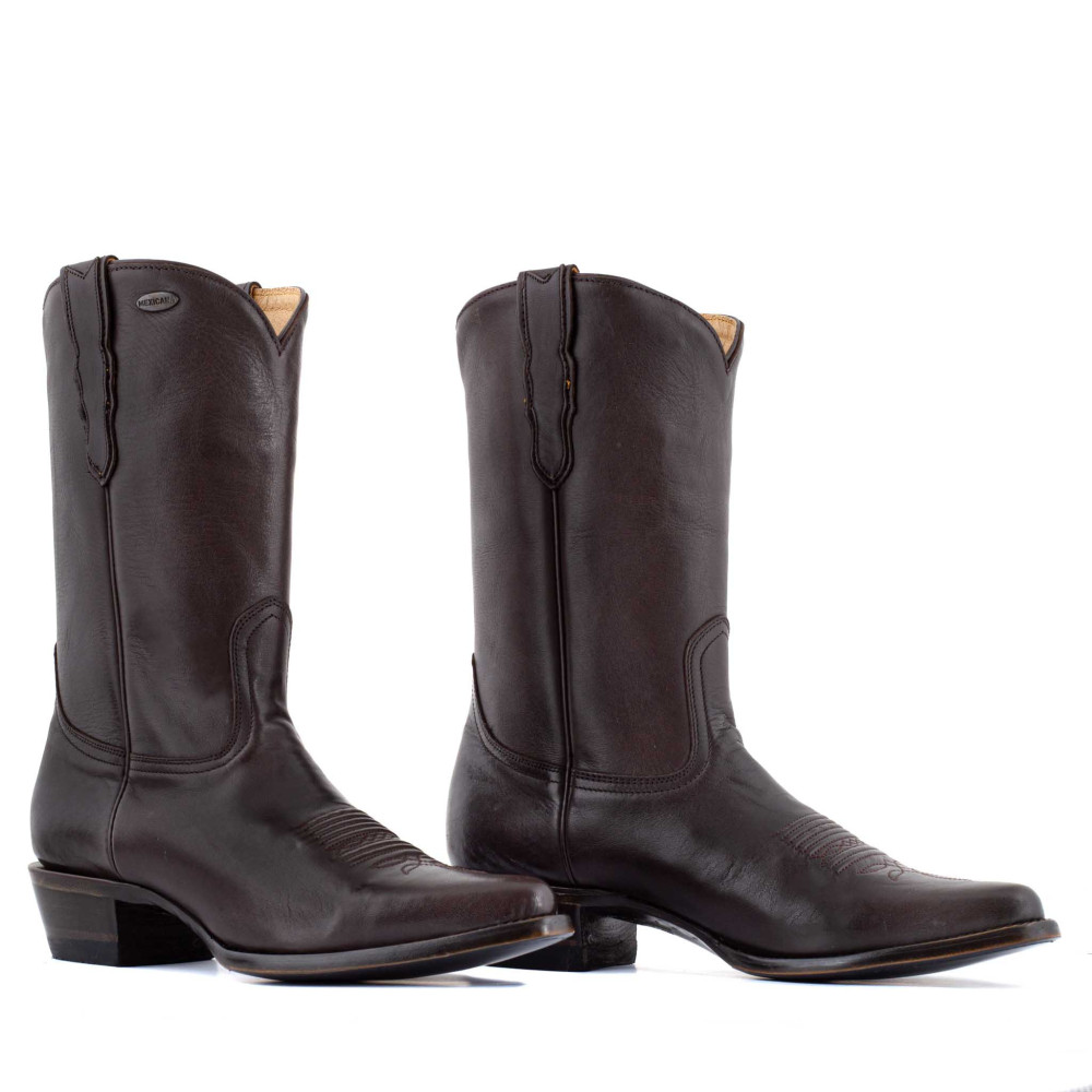 Brown leather cowboy boots - Okinawa Chocolate - Women's cowboy boots
