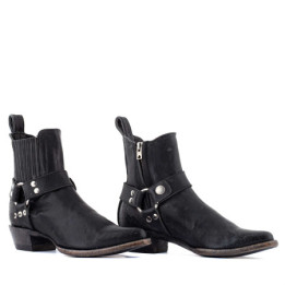 Buckled motorcycle ankle boots - Ginza 5.5 Black - Women's Western-style boots