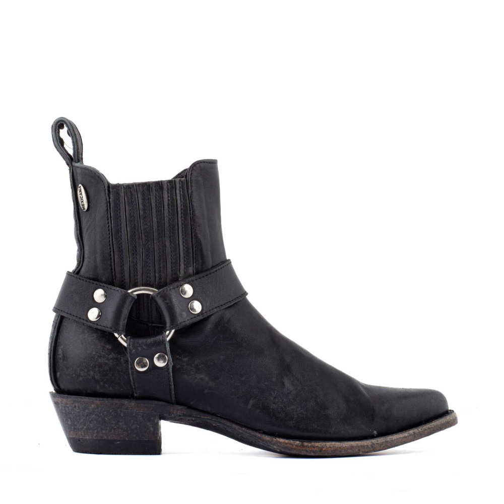 Buckled motorcycle ankle boots - Ginza 5.5 Black - Women's Western-style boots