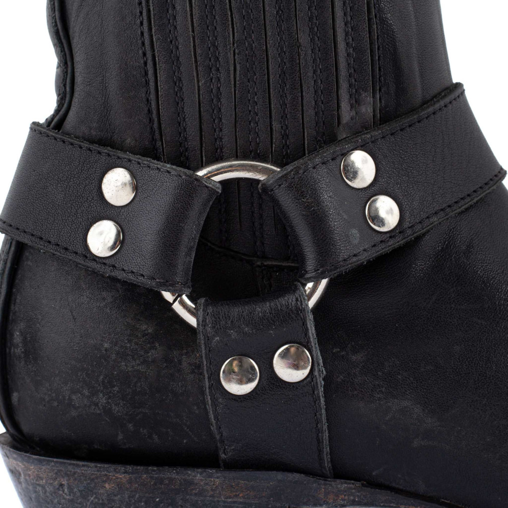 Buckled motorcycle ankle boots - Ginza 5.5 Black - Women's Western-style boots