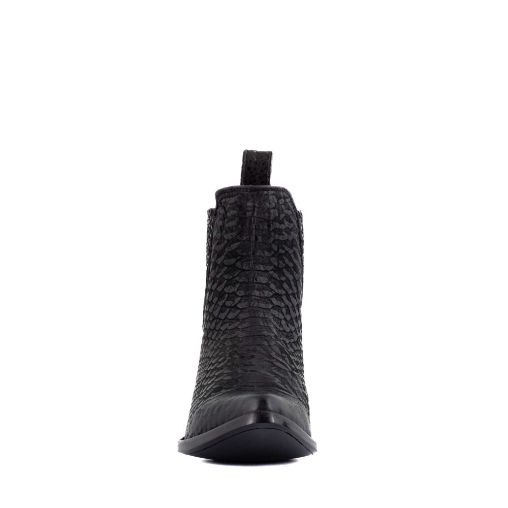 Bottines santiags noir en cuir imprimé - Addict 5.5 maracaibo negro - Santiags Femme