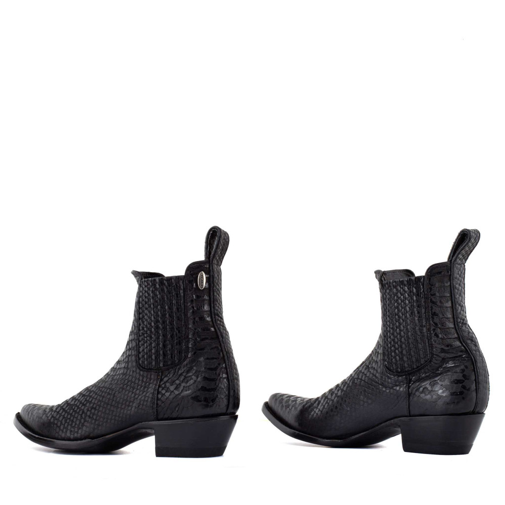 Bottines santiags noir en cuir imprimé - Addict 5.5 maracaibo negro - Santiags Femme