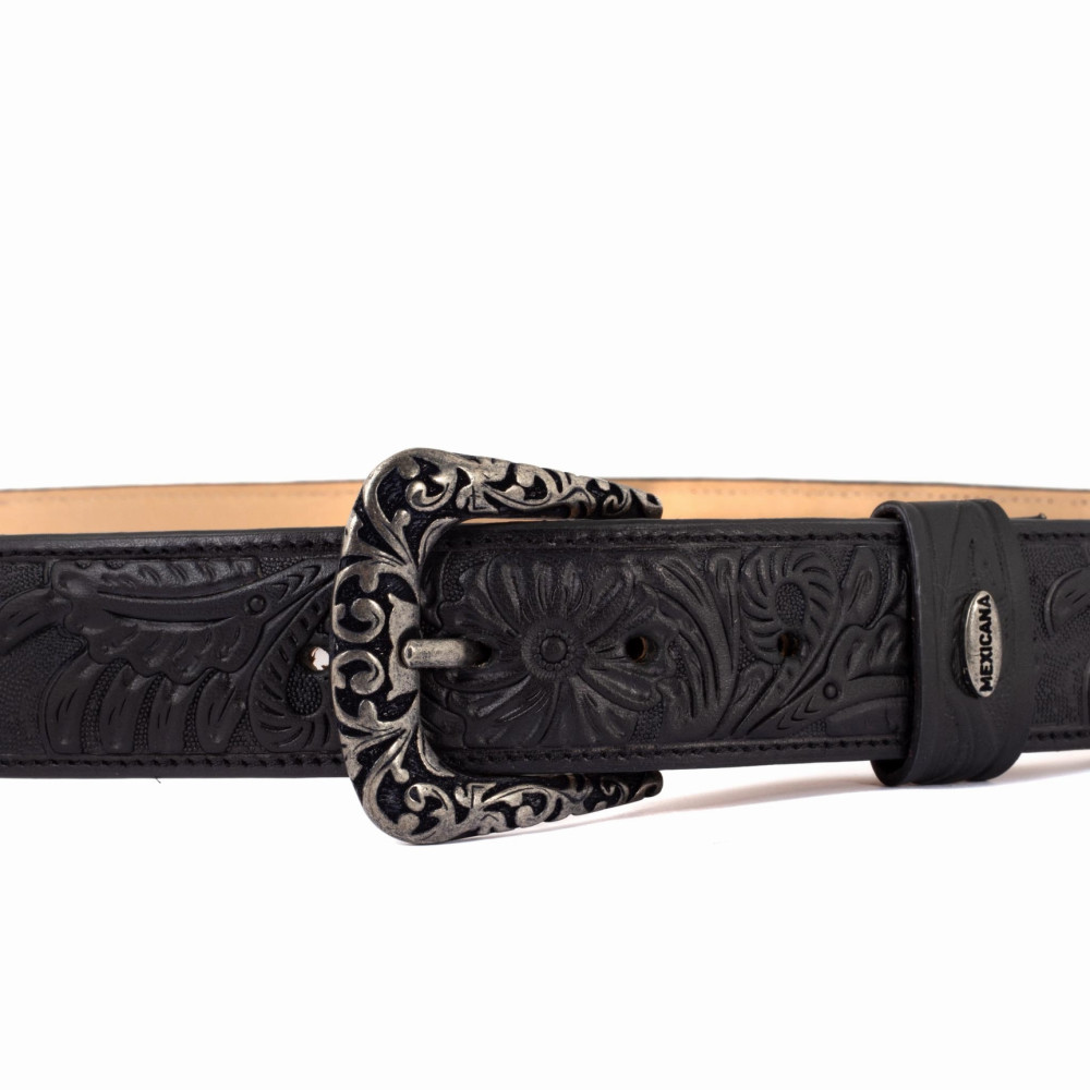 Ceinture en cuir Noir avec boucle interchangeable - Wyoming Black