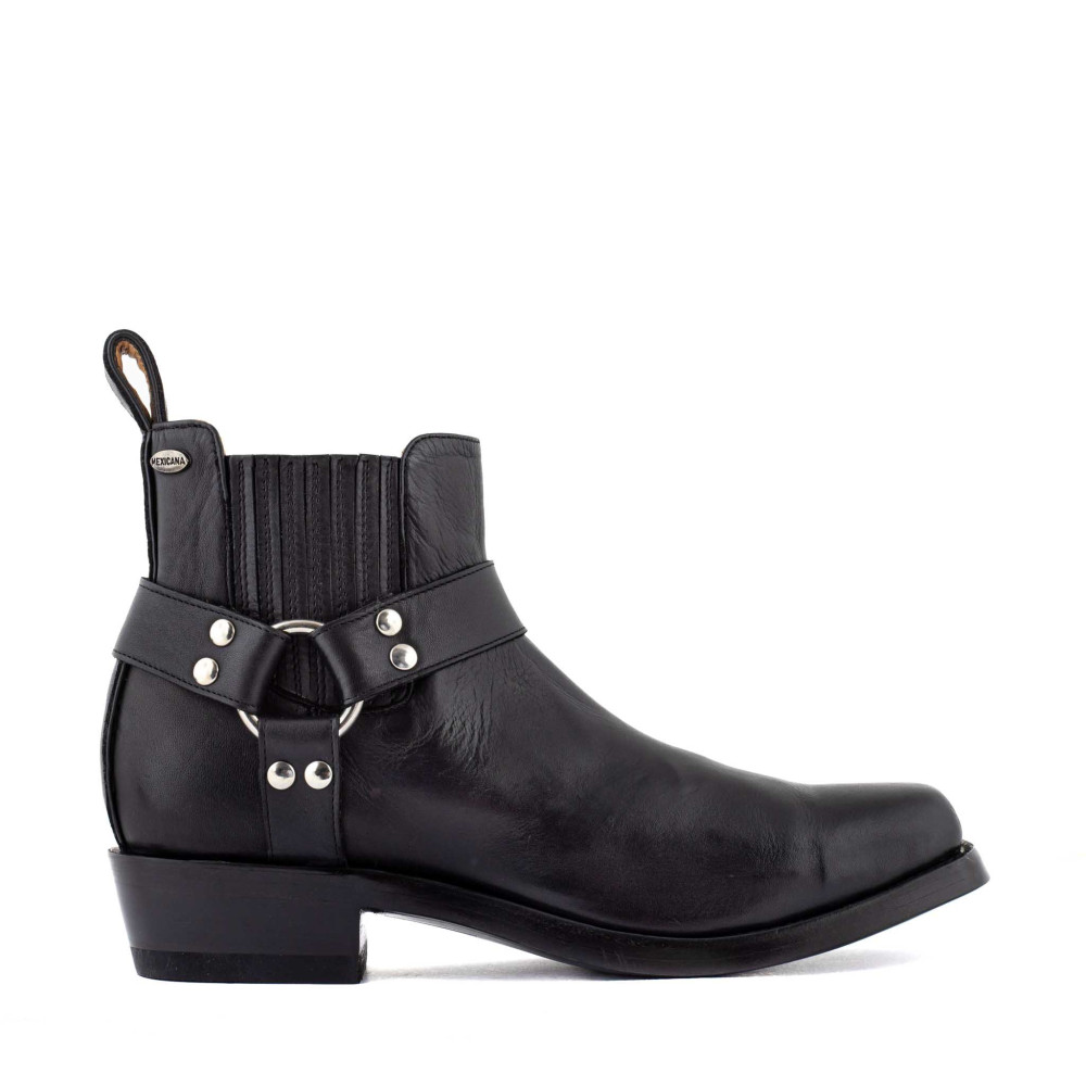 Bottines de moto avec boucles - Austin Black - Santiags homme