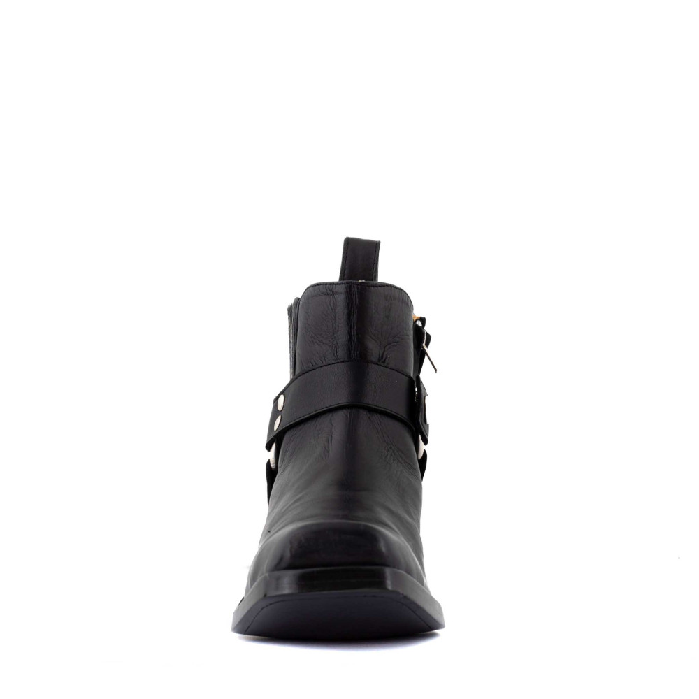 Bottines de moto avec boucles - Austin Black - Santiags homme