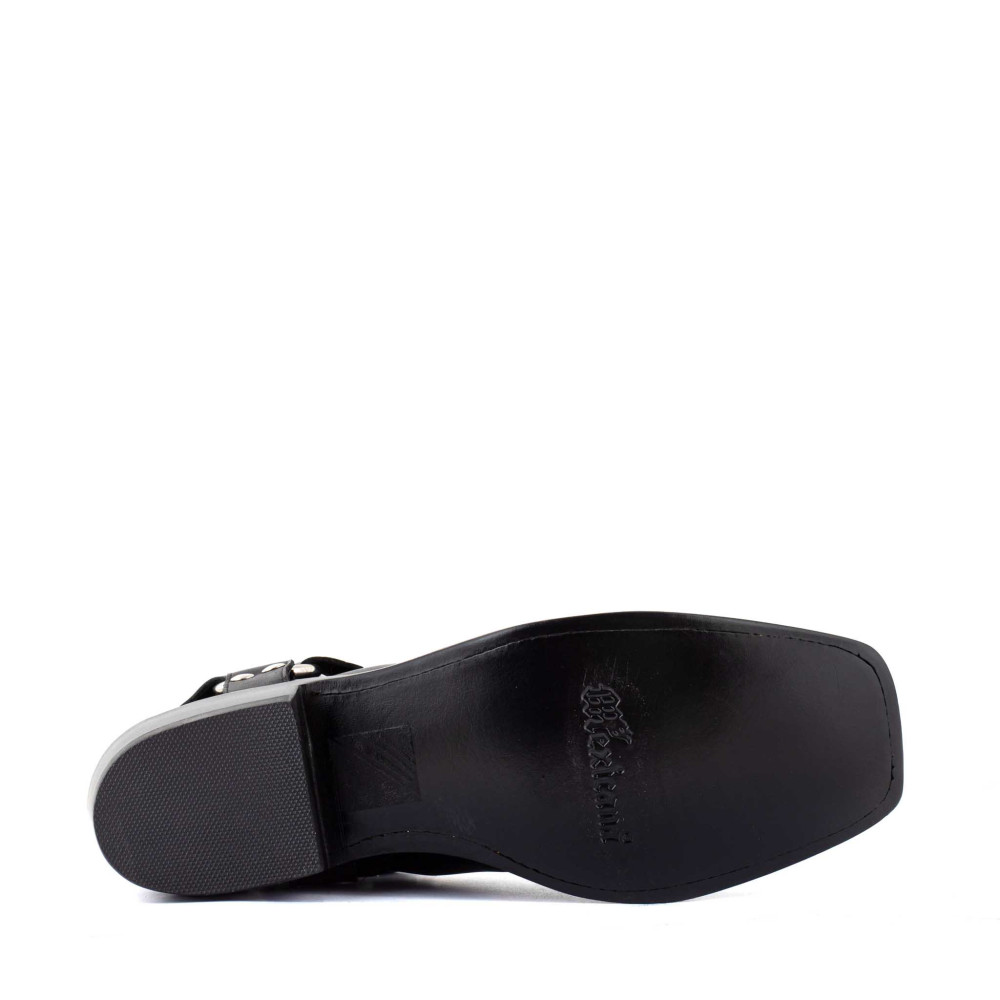 Bottines de moto avec boucles - Austin Black - Santiags homme
