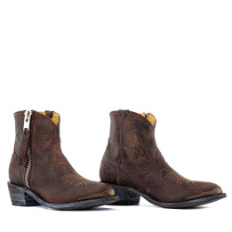 Bottines santiags en cuir marron - Melody mad dog - Santiags femme