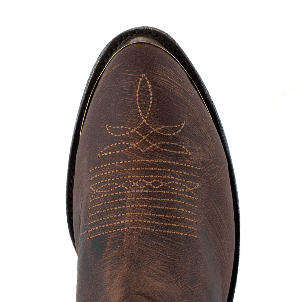 Bottines santiags en cuir marron - Melody mad dog - Santiags femme