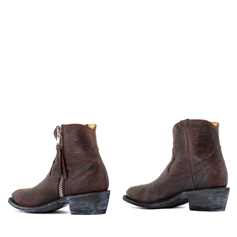Bottines santiags en cuir marron - Melody mad dog - Santiags femme