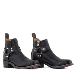 Bottines de moto avec boucles - Austin 5.5 Black - Santiags femme