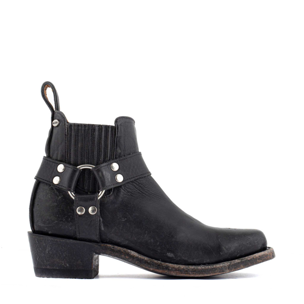 Bottines de moto avec boucles - Austin 5.5 Black - Santiags femme