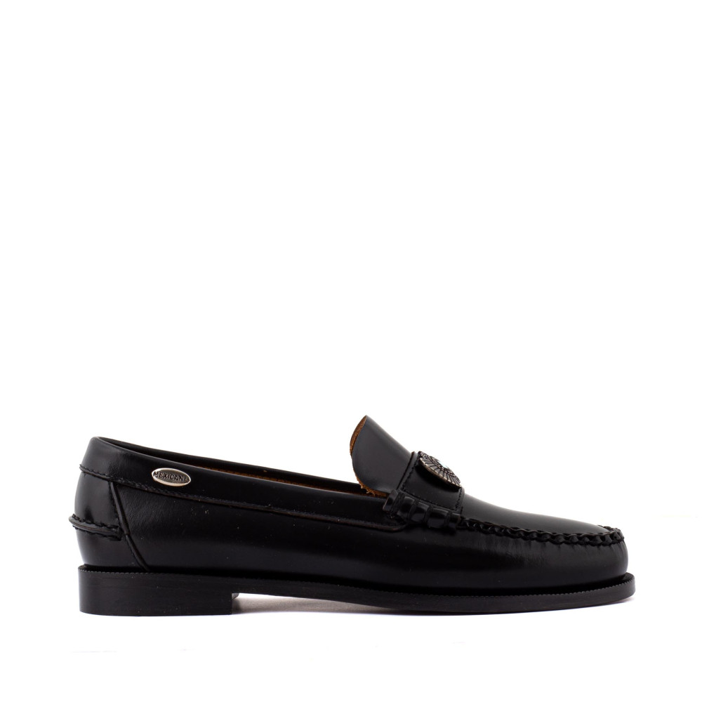 Mocassins western avec bijou turquoise - Hampton Black - Mocassins femme