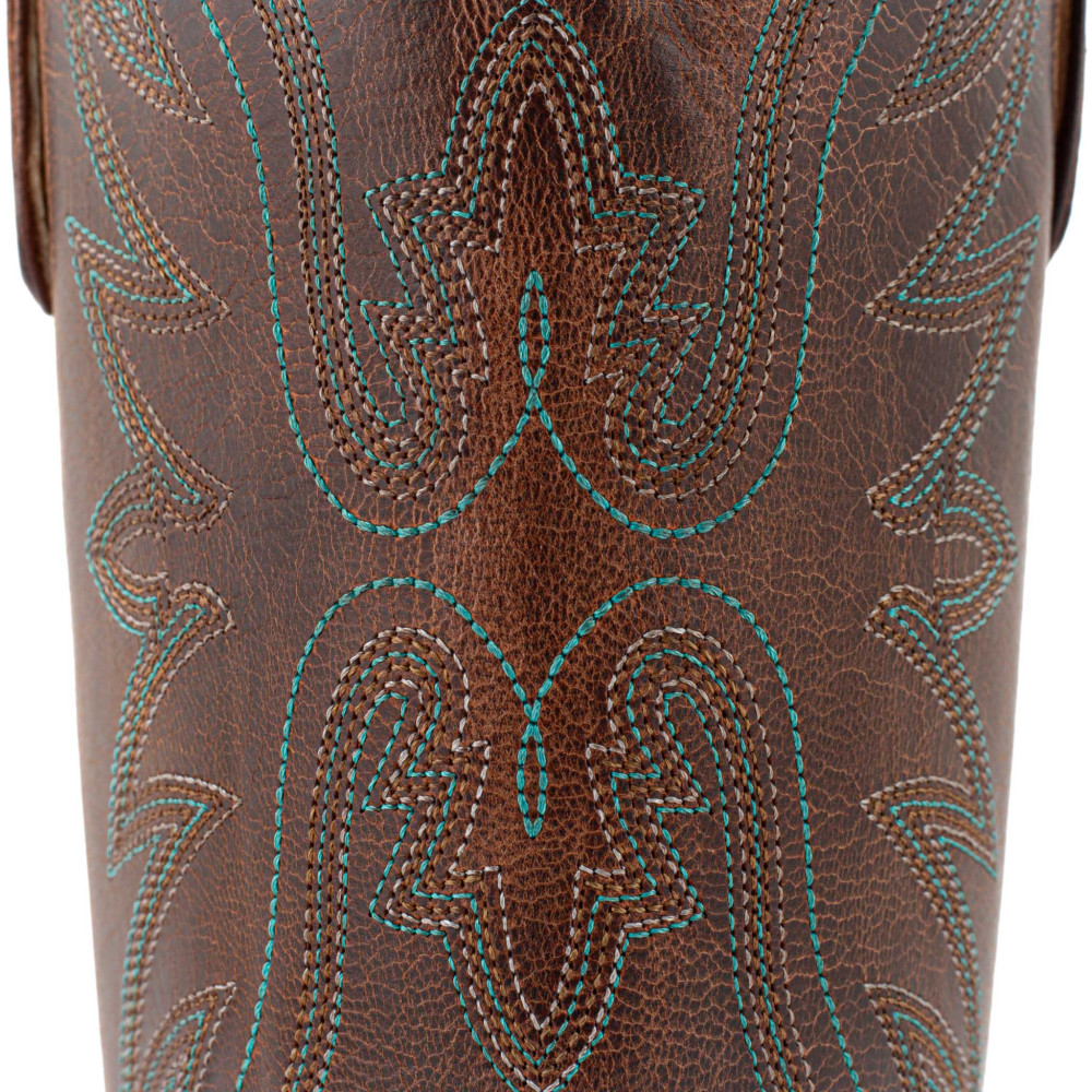 Bottes santiags en cuir marron, motif aigle - Aguila Mex 11 Rust - Santiags femme
