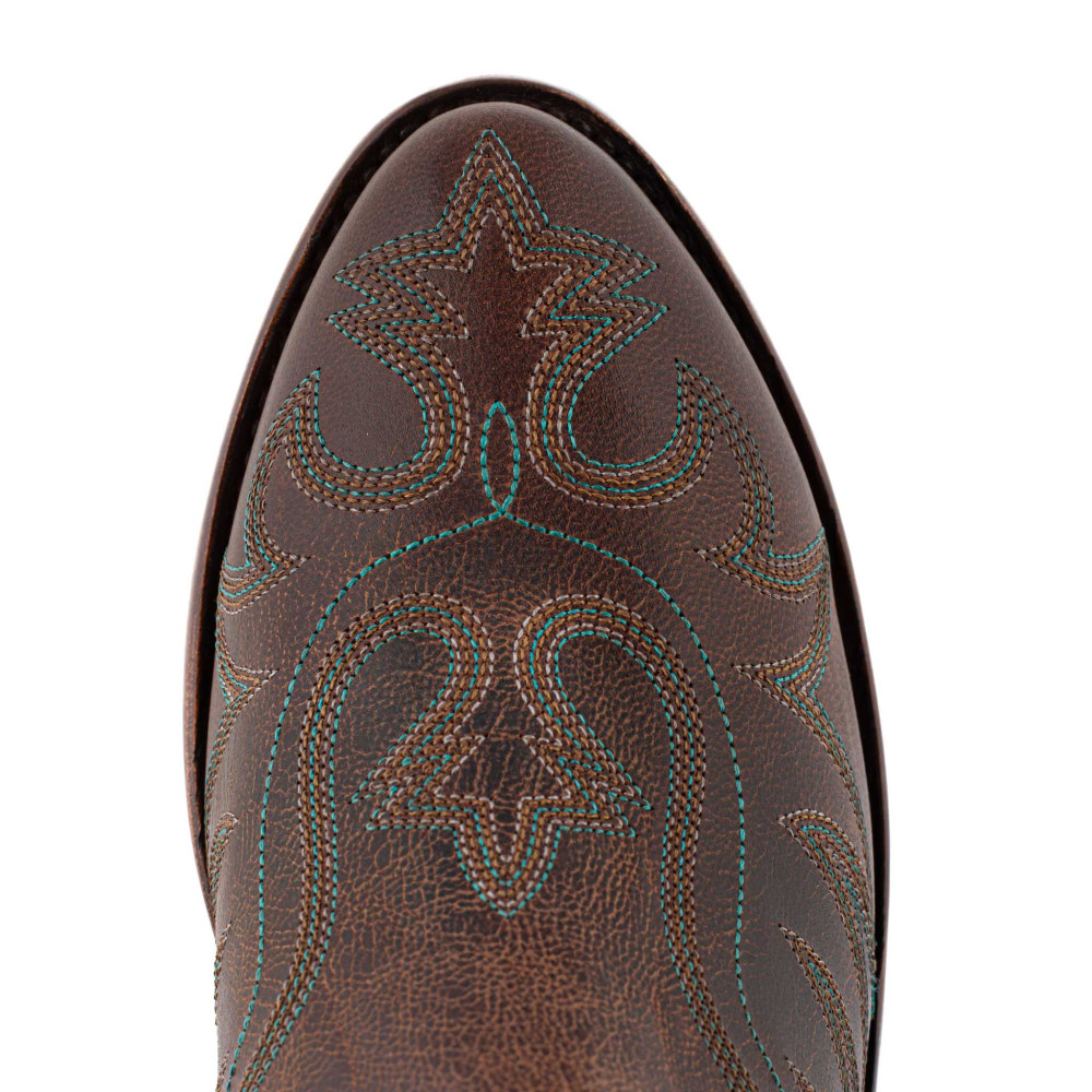 Bottes santiags en cuir marron, motif aigle - Aguila Mex 11 Rust - Santiags femme