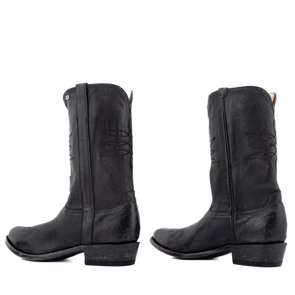 Bottes camarguaise en cuir lisse - Yopal Black - Santiags femme