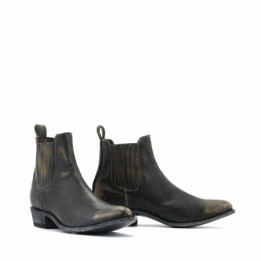 ESTUDIO 2 BEIGE/BLACK RUSTIK BOTTINES BOUT ROND AVEC ELASTIQUES
LATERAUX RECOUVERTS DE CUIR
Hauteur totale du talon 4 cm
100%