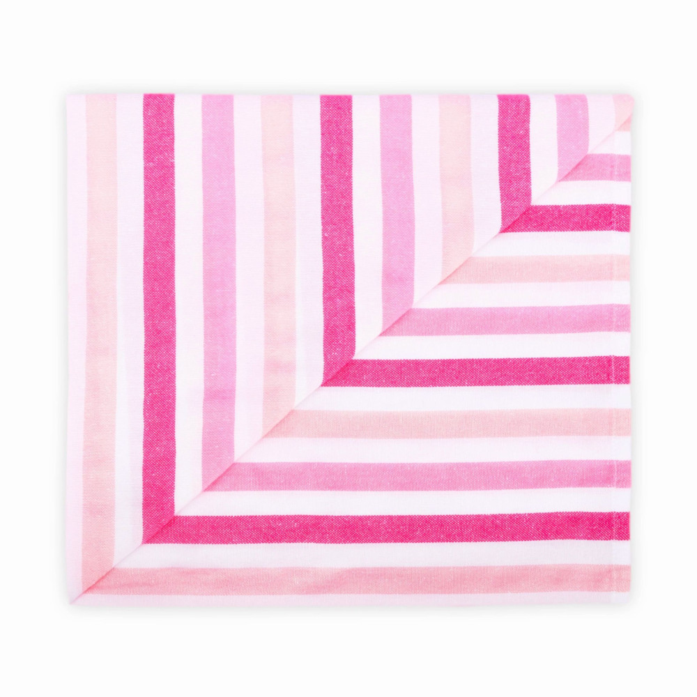 LA ROSA Cette jolie couverture de plage légère est tissée au Mexique, en utilisant du coton recyclé et en s'inspirant des tissus