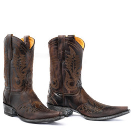 Stitched Chocolate Cowboy Boots | Chocolate Style with Stitching | Mexicana